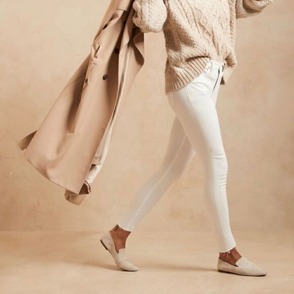 BANANA REPUBLIC High + Skinny Jean, White, Size 32 - Picture 1 of 13